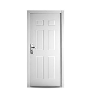 Panelled White Steel Security Door